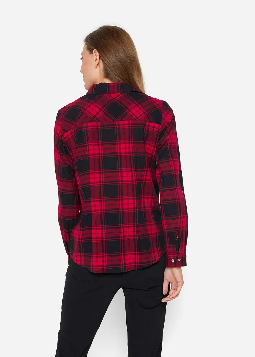 Bonprix Locker Sitzende Bluse Mit Druckknöpfen Und Krempelbaren Ärmeln