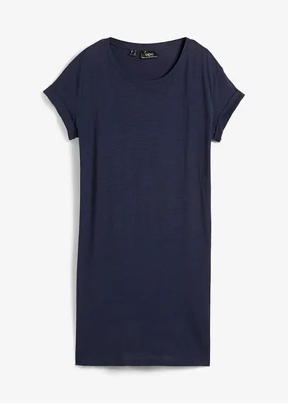 bonprix Locker sitzendes Shirtkleid im Boxy-Stil aus Baumwolle - blau
