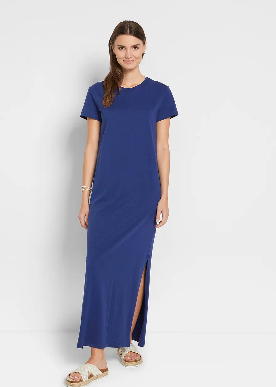 Bonprix Locker Und Bequem Geschnittenes Baumwollkleid Mit Rundhalsausschnitt