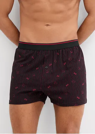 Bonprix Lockere Jersey Boxershorts Im 3er Pack - Schwarz/rot