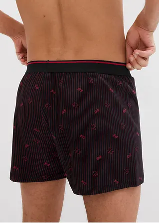Bonprix Lockere Jersey Boxershorts Im 3er Pack - Schwarz/rot