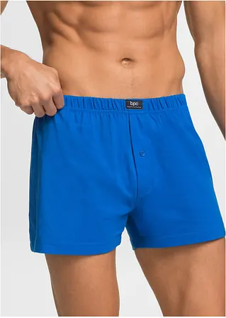 Bonprix Lockere Jersey Boxershorts Im Set - Schwarz + Blau + Rot - Herren