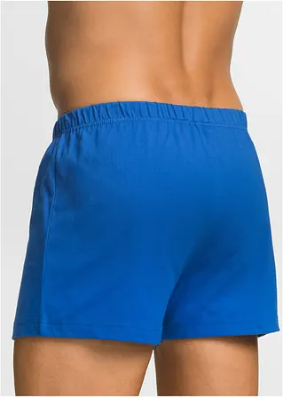 Bonprix Lockere Jersey Boxershorts Im Set - Schwarz + Blau + Rot - Herren