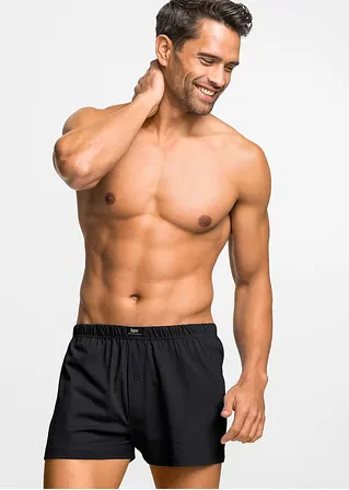 Bonprix Lockere Jersey Boxershorts Im Set - Schwarz Uni