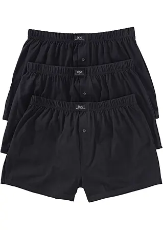 bonprix Lockere Jersey Boxershorts im Set - schwarz uni