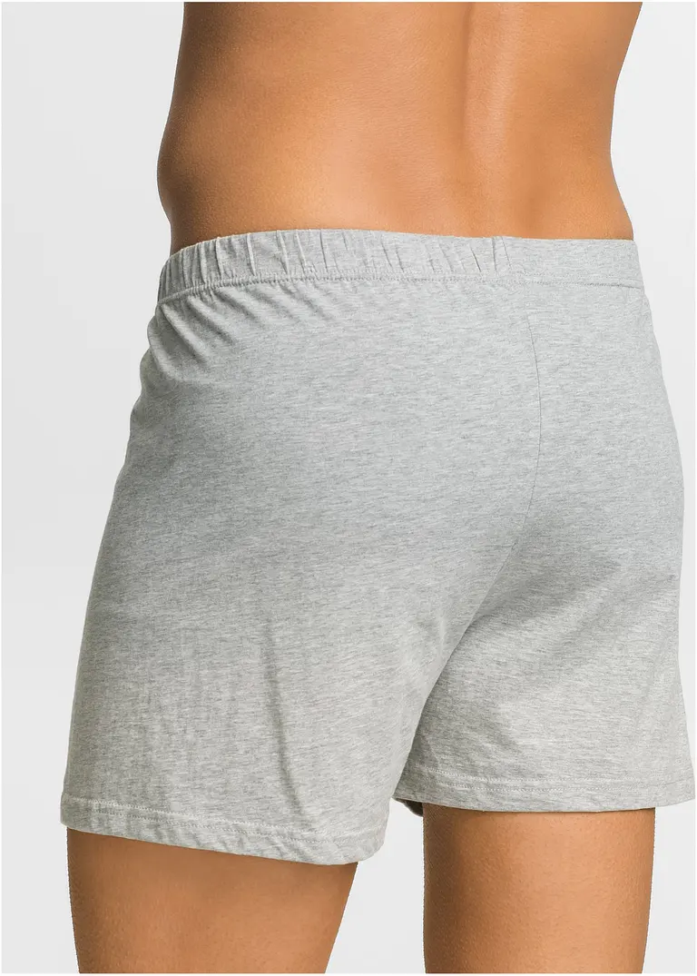 Bonprix Lockere Jersey Boxershorts Mit Hohem Tragekomfort - Grau Meliert