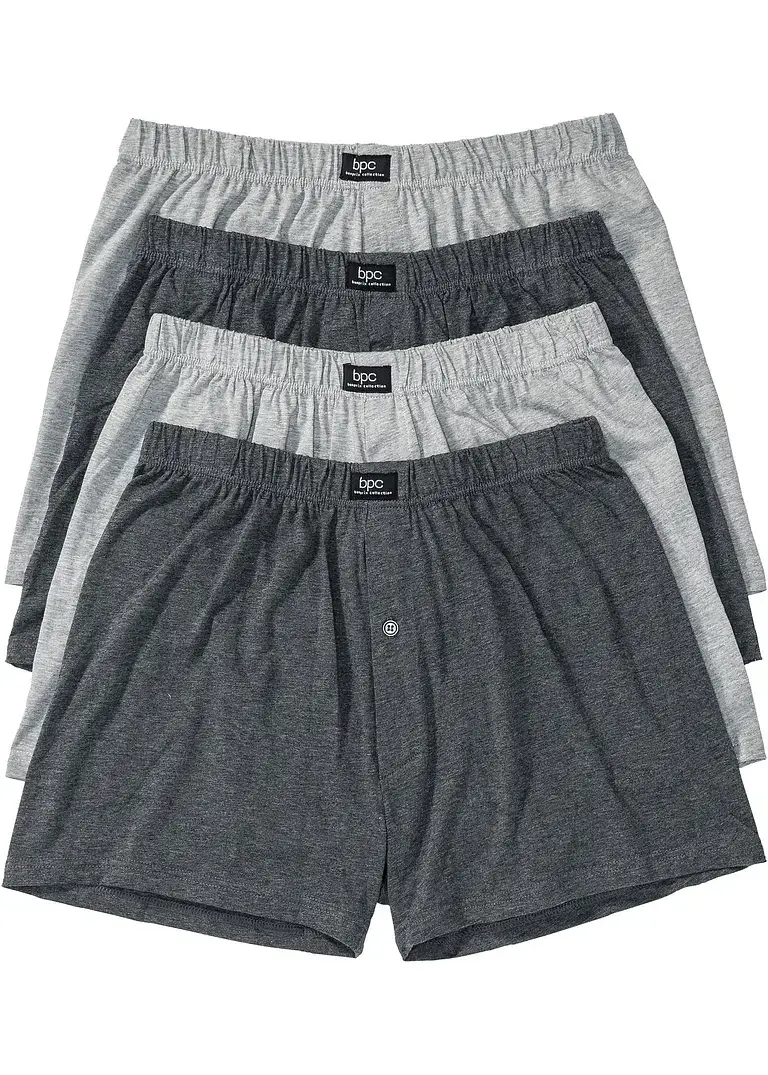 bonprix Lockere Jersey Boxershorts mit hohem Tragekomfort - grau meliert