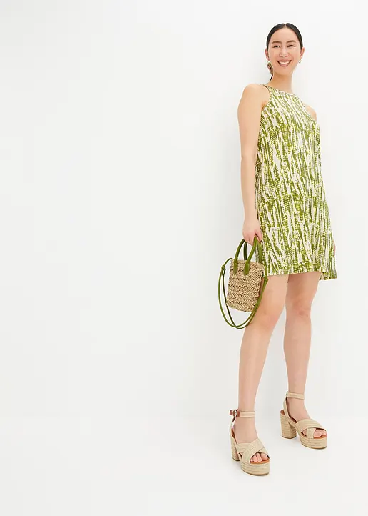 Bonprix Lockeres Hängerkleid Mit Abstraktem Print - Grün