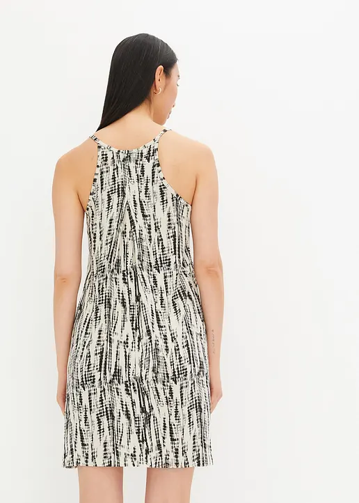 Bonprix Lockeres Hängerkleid Mit Abstraktem Print - Schwarz