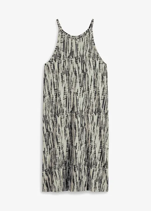 bonprix Lockeres Hängerkleid mit abstraktem Print - schwarz