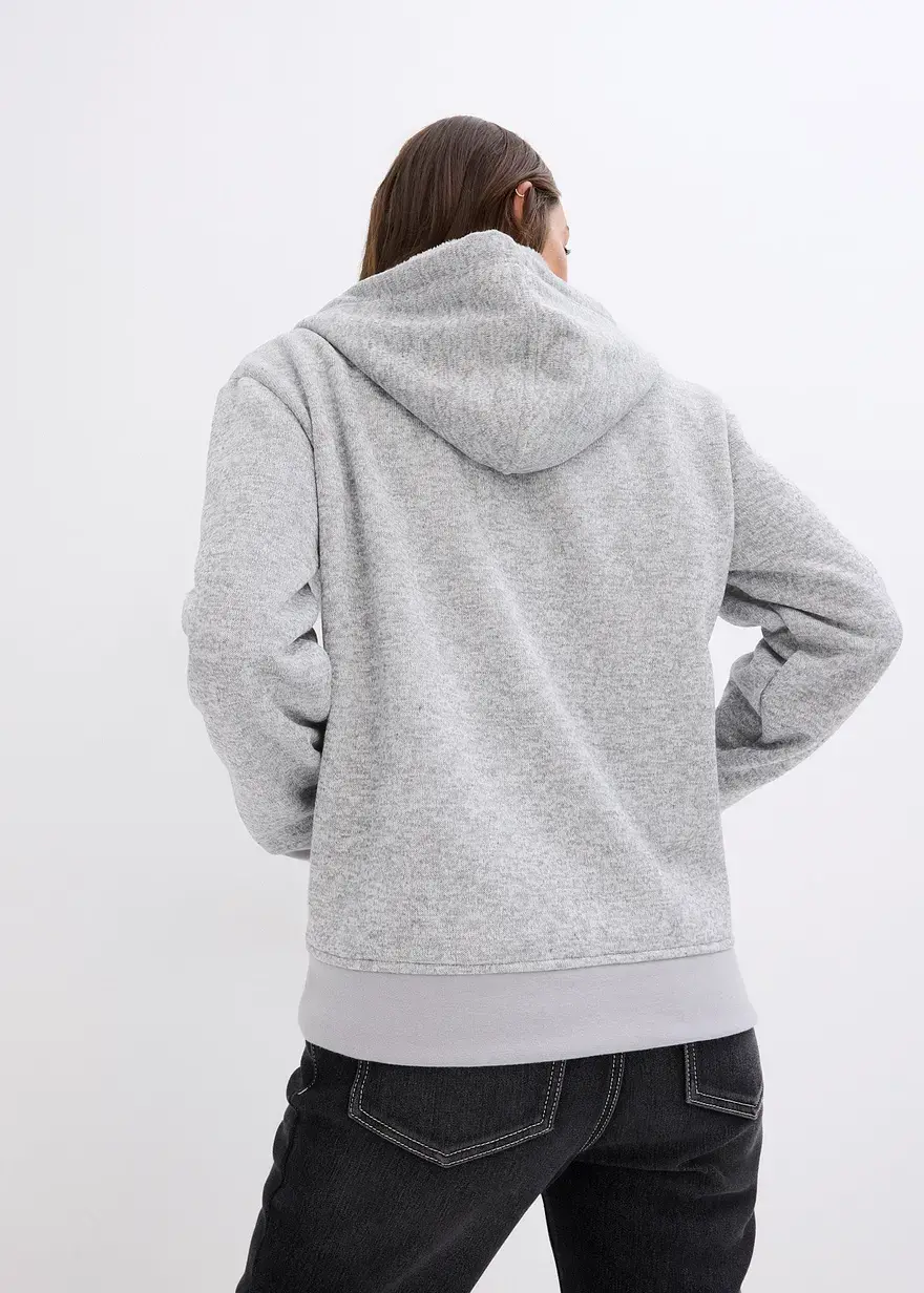 Bonprix Lockeres Kapuzensweatshirt Mit Kuscheliger Innenseite - Grau