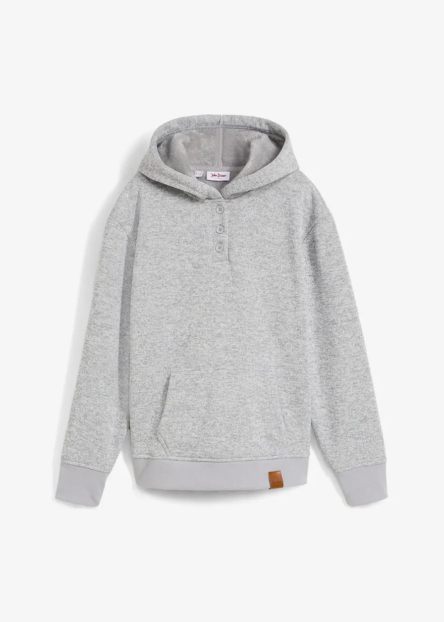 bonprix Lockeres Kapuzensweatshirt mit kuscheliger Innenseite - grau