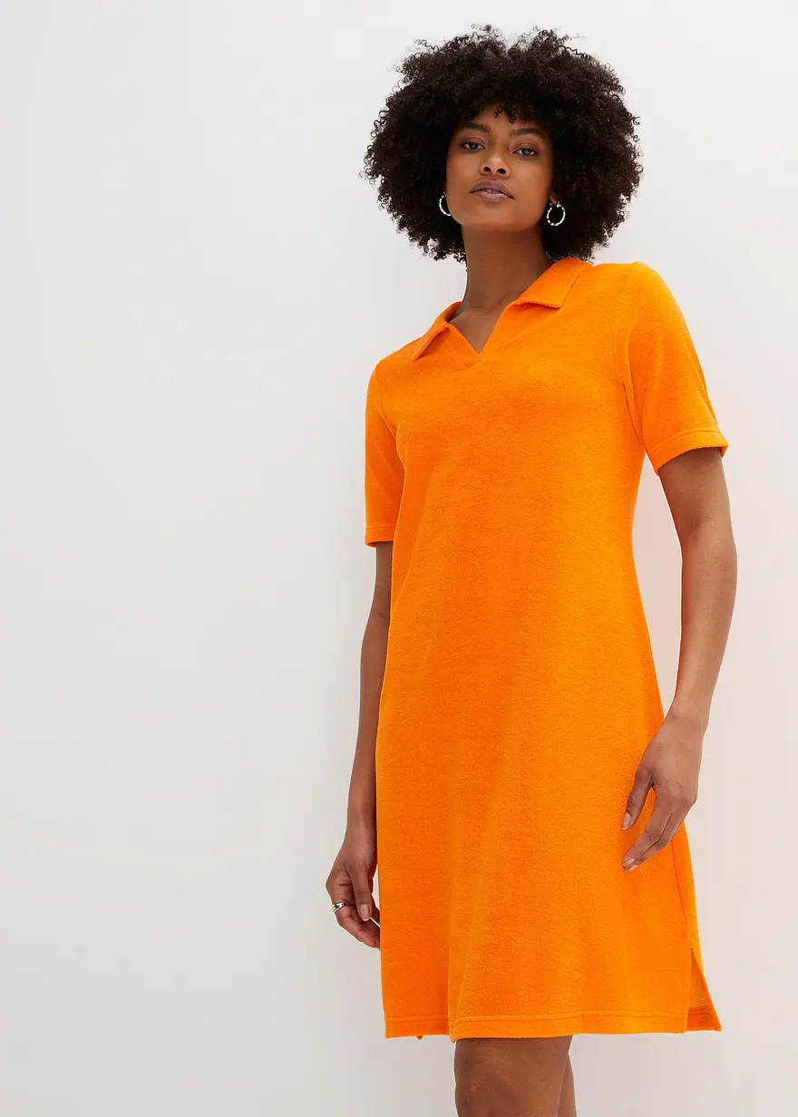 Bonprix Lockeres Kleid Bietet Durch Polokragen Bequemheit - Orange