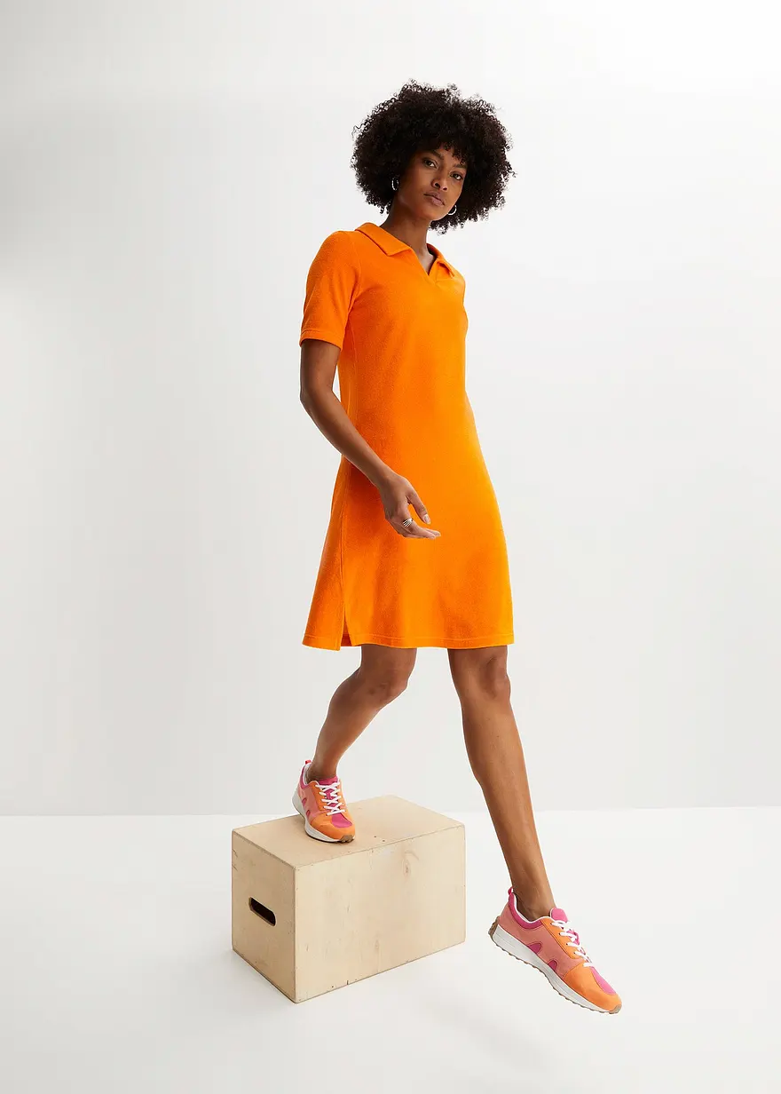 Bonprix Lockeres Kleid Bietet Durch Polokragen Bequemheit - Orange