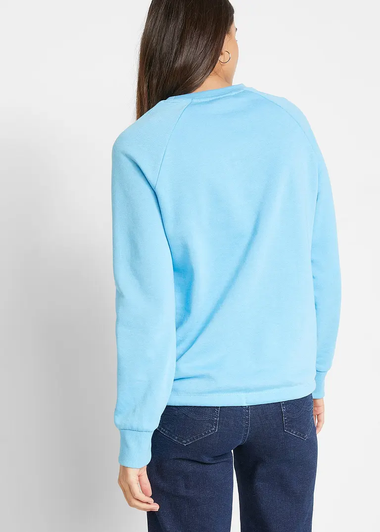 Bonprix Lockeres Sweatshirt Mit Bindegürtel - Blau - Damen