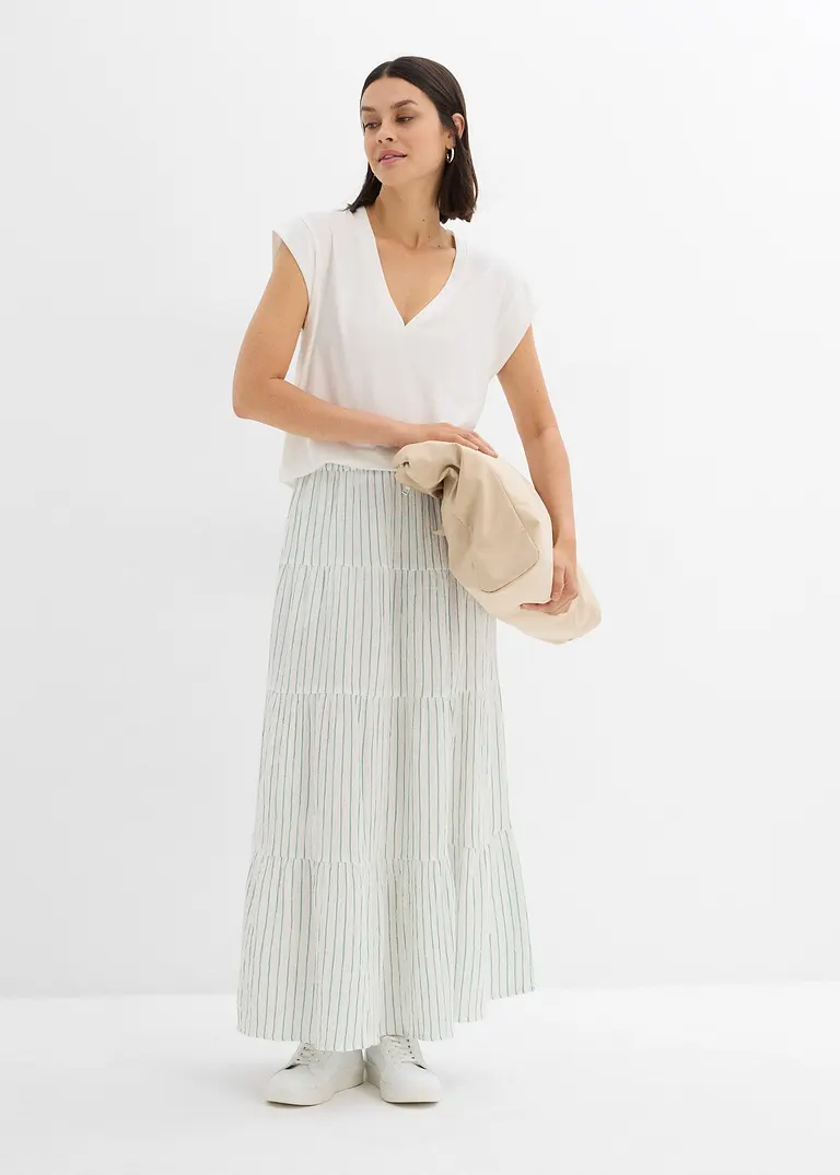 Bonprix Lockeres Und Hüftbedeckendes Shirt - Weiß - Damen