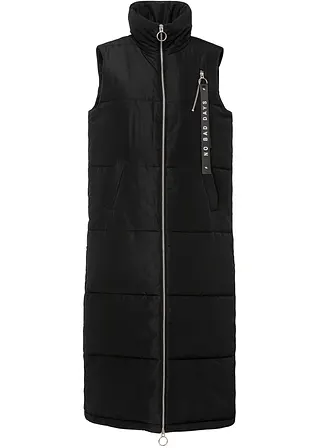 bonprix Long-Weste mit Anhängerdetail - schwarz - Damen
