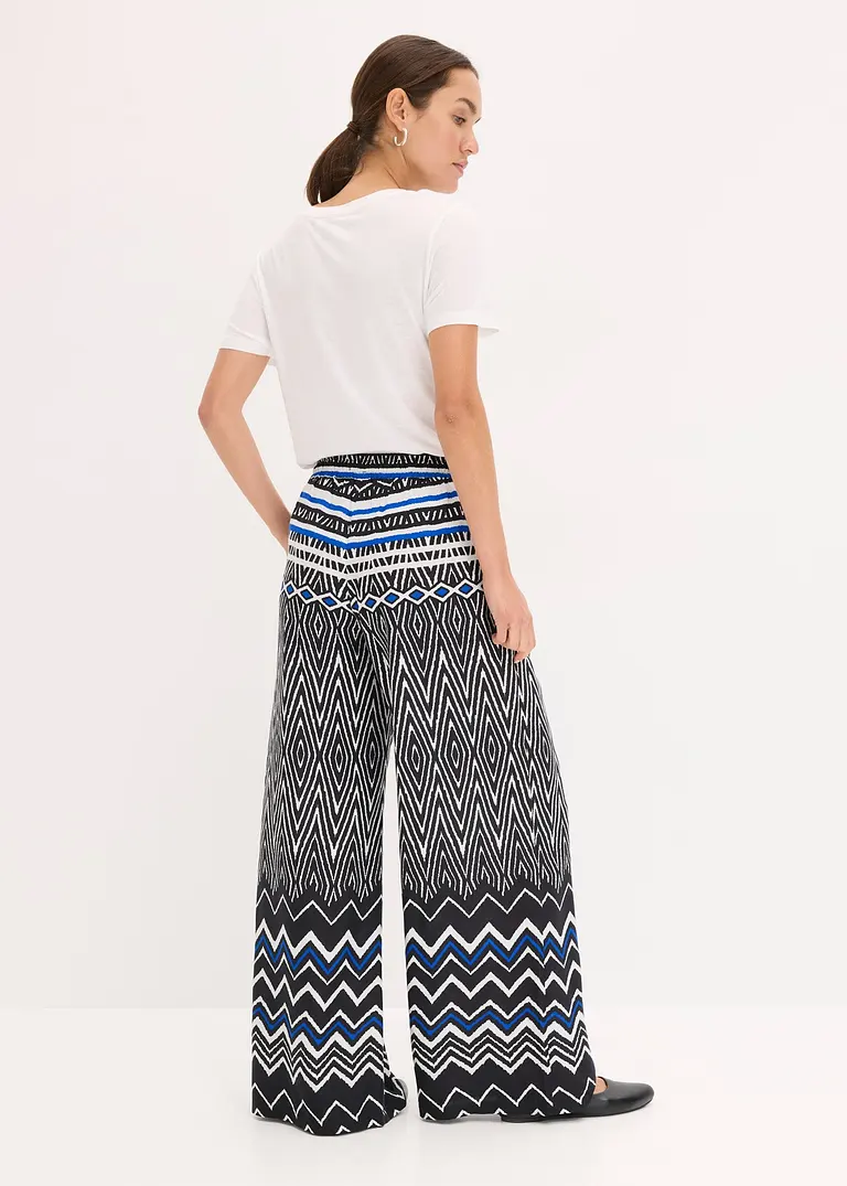 Bonprix Luftige Hose Mit Auffallendem Muster - Blau Regular