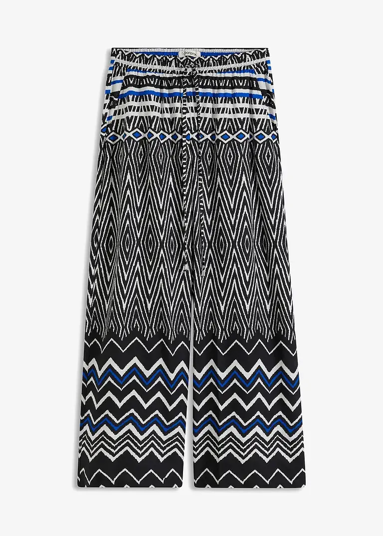 bonprix luftige Hose mit auffallendem Muster - blau regular
