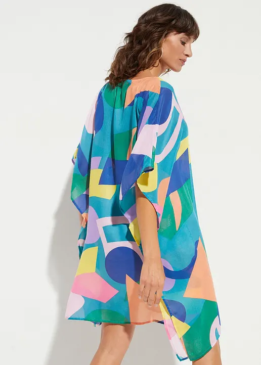 Bonprix Luftige Strand Tunika Mit Attraktivem Druck - Petrol