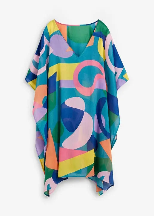 bonprix Luftige Strand Tunika mit attraktivem Druck - petrol