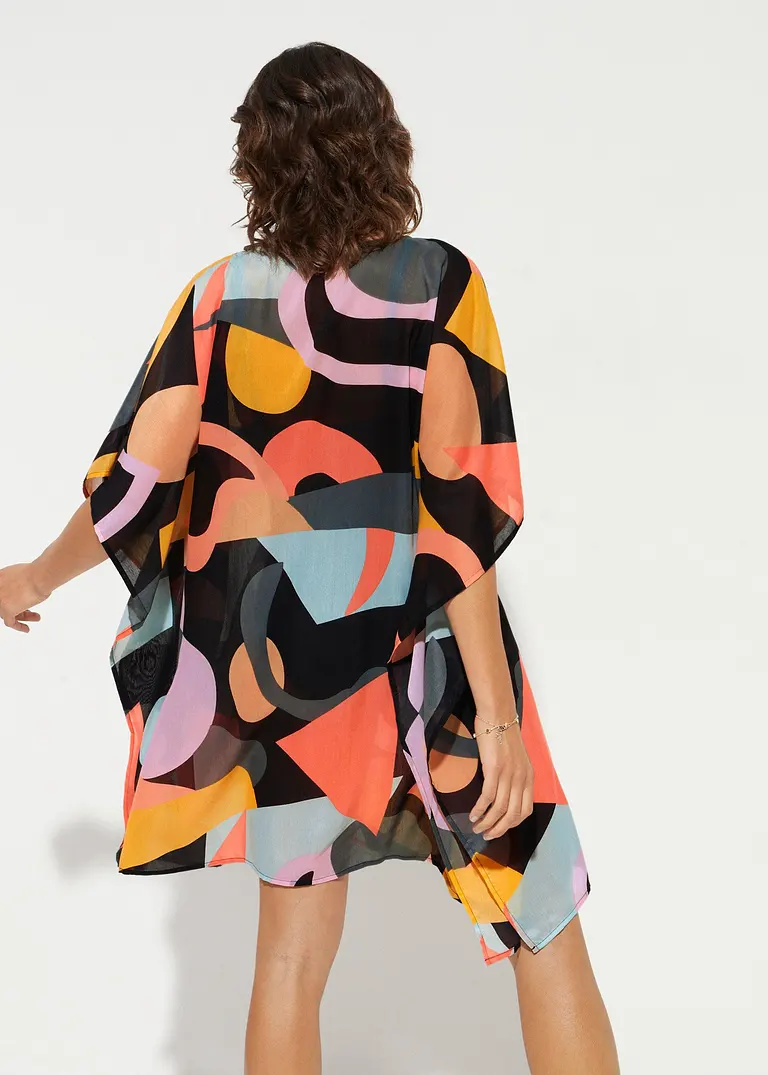 Bonprix Luftige Strand Tunika Mit Attraktivem Druck - Schwarz