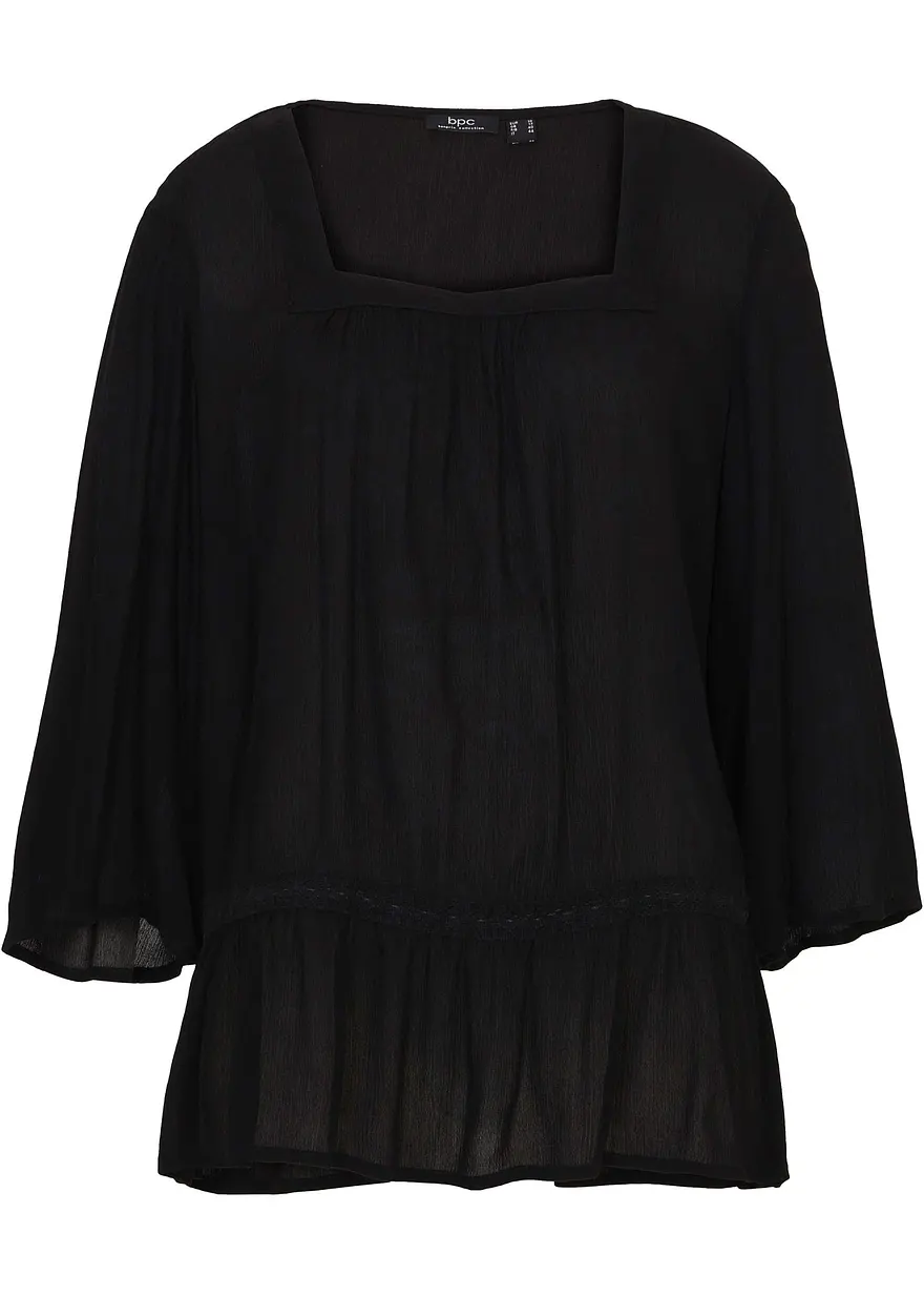 bonprix luftige Tunika mit weitem Arm - schwarz - Damen