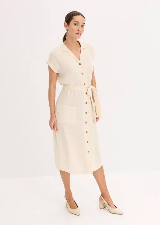 Bonprix Luftiges Blusenkleid Mit Taschen Und Bindeband Um Die Taille