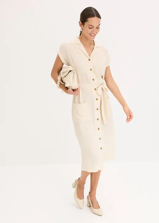 Bonprix Luftiges Blusenkleid Mit Taschen Und Bindeband Um Die Taille