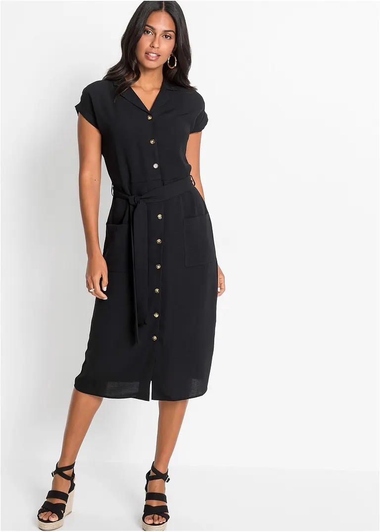 Bonprix Luftiges Blusenkleid Mit Taschen Und Bindeband Um Die Taille