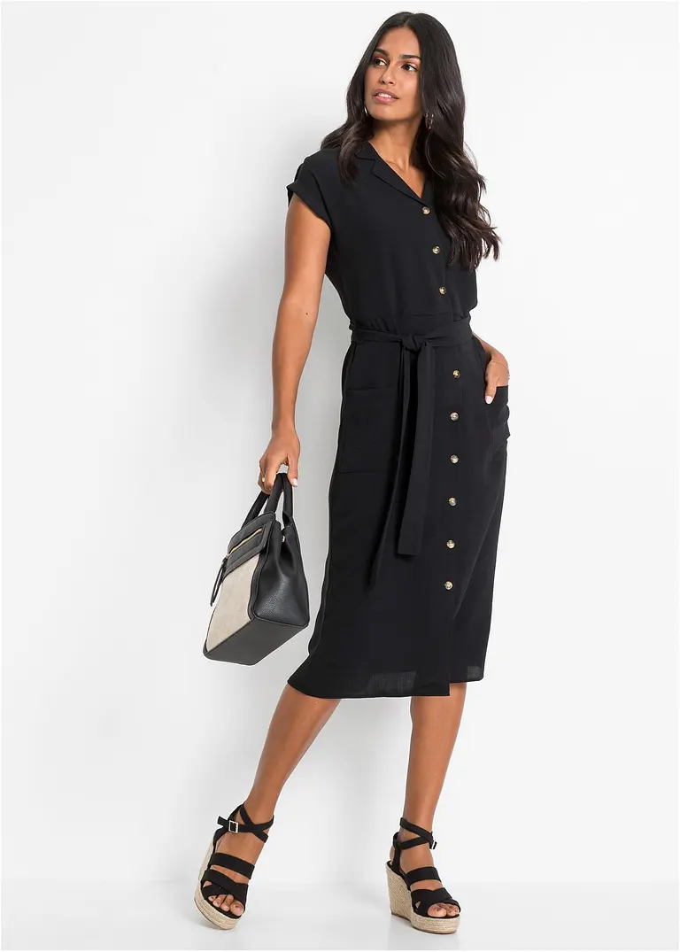 Bonprix Luftiges Blusenkleid Mit Taschen Und Bindeband Um Die Taille