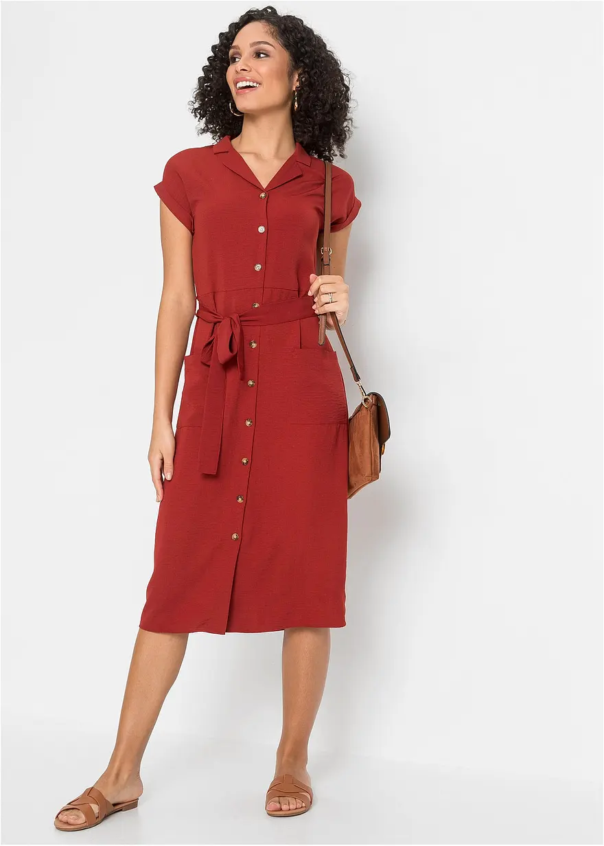 Bonprix Luftiges Blusenkleid Mit Taschen Und Bindeband Um Die Taille