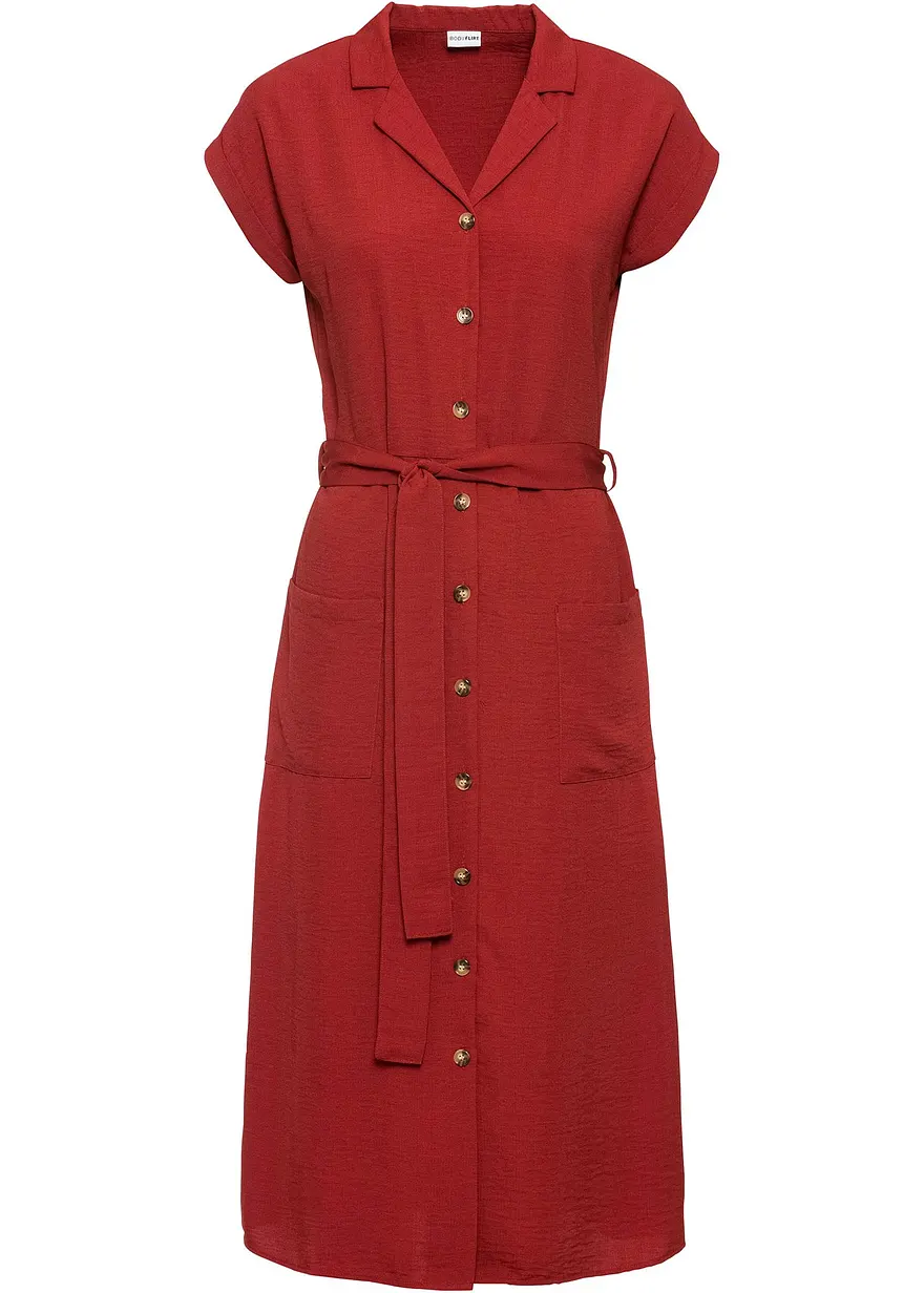 bonprix Luftiges Blusenkleid mit Taschen und Bindeband um die Taille