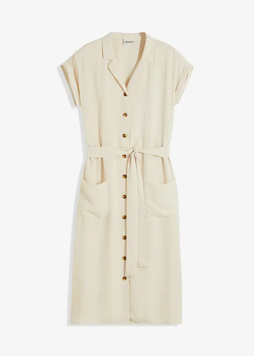 bonprix Luftiges Blusenkleid mit Taschen und Bindeband um die Taille