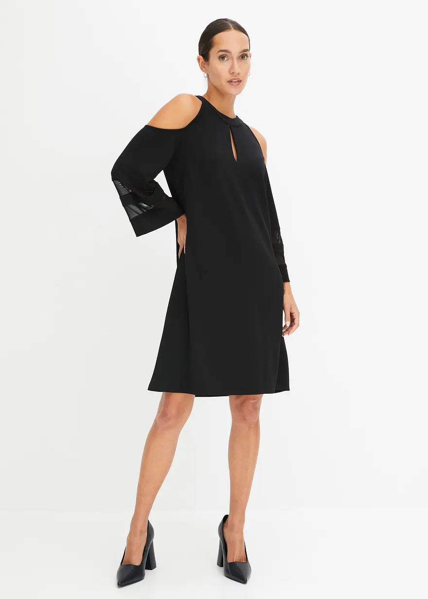 Bonprix Luftiges Und Schulterfreies Kleid - Schwarz - Damen
