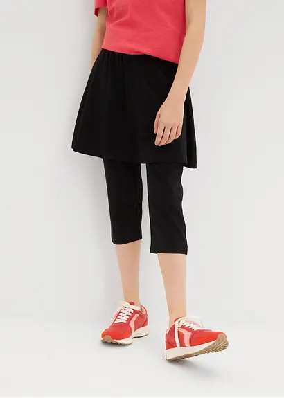 Bonprix Mädchen Capri-Legging Mit Rock Aus Elastischem Bio-Baumwoll-Mix