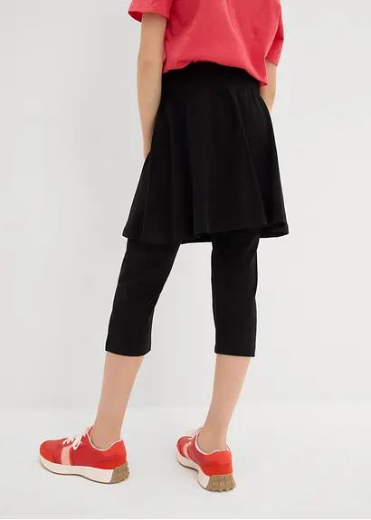 Bonprix Mädchen Capri-Legging Mit Rock Aus Elastischem Bio-Baumwoll-Mix