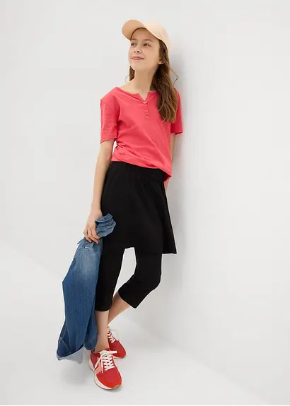 Bonprix Mädchen Capri-Legging Mit Rock Aus Elastischem Bio-Baumwoll-Mix