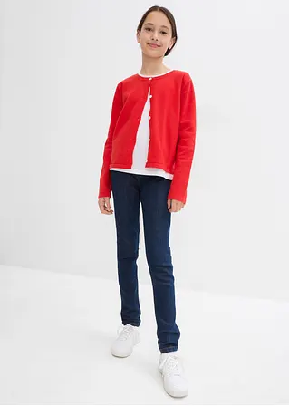 Bonprix Mädchen Feinstrickjacke Vielseitig Kombinierbar - Rot