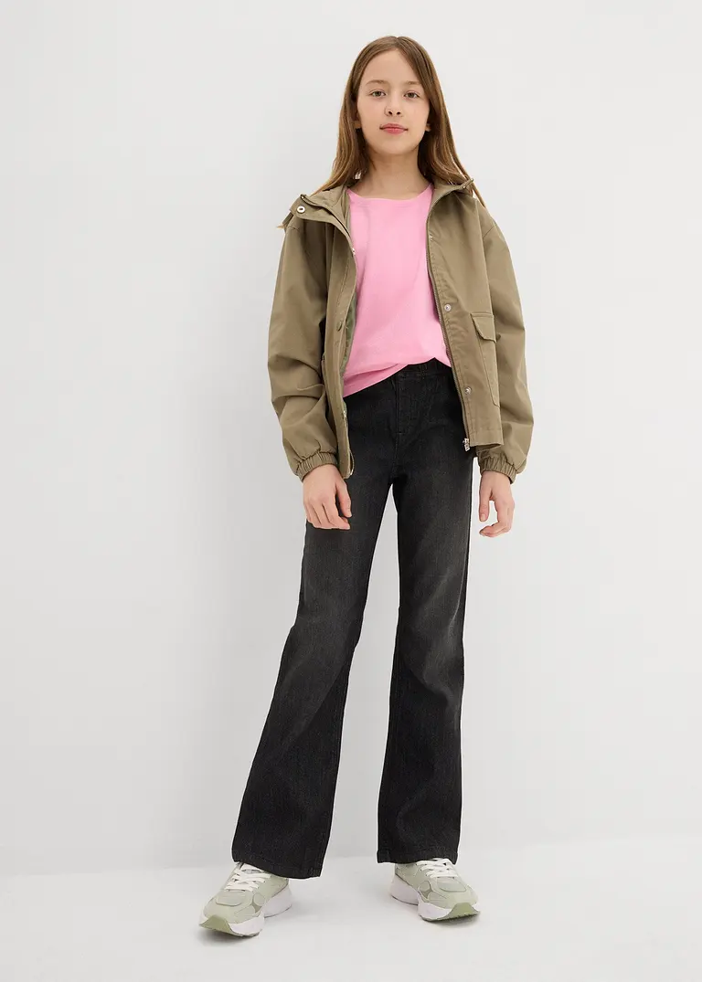 Bonprix Mädchen Jeggings Mit Leicht Ausgestelltem Bein Und Aufgesetzten Geäßtaschen