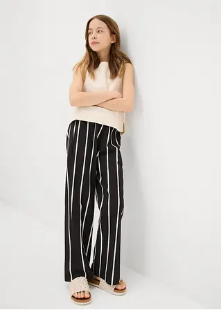 Bonprix Mädchen Jersey-Hose Aus Reiner Bio-Baumwolle - Schwarz