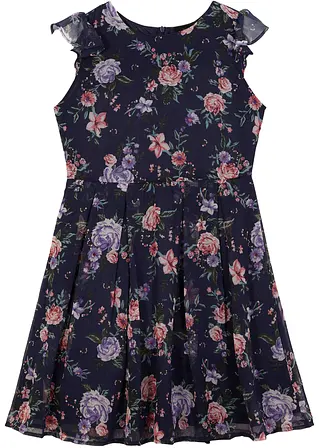 bonprix Mädchen Kleid mit Blumenmuster für festliche Anlässe - blau