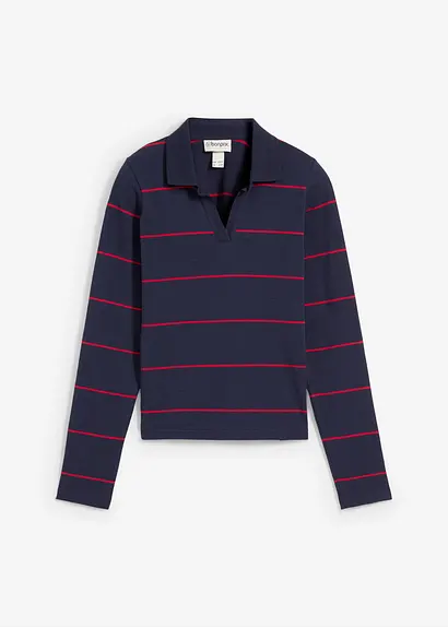 bonprix Mädchen Langarmshort aus Bio-Baumwolle - blau - Kinder