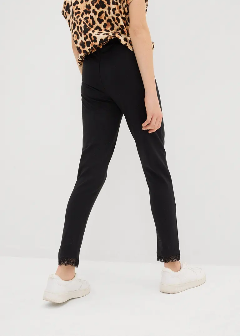 Bonprix Mädchen Leggings Im Bio-Baumwoll-Mix Mit Dekorativer Spitze