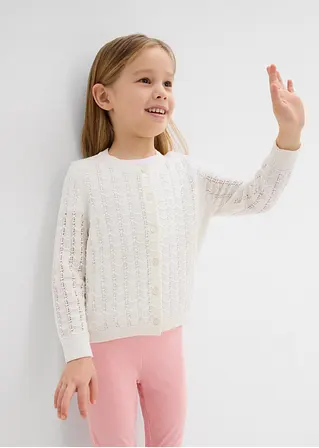 Bonprix Mädchen-Strickjacke Im Schönen Design - Weiß - Kinder