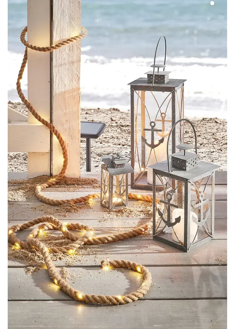 Bonprix Maritime Windlichter Im Laternen-Design Mit Anker-Motiv - Grau