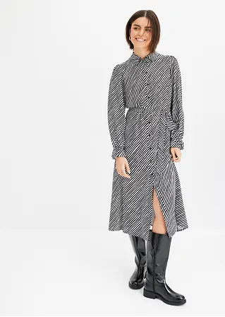 Bonprix Maxi Blumenkleid Mit Bindegürtel Und Elastischem Ärmelsaum