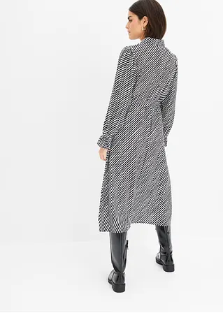 Bonprix Maxi Blumenkleid Mit Bindegürtel Und Elastischem Ärmelsaum