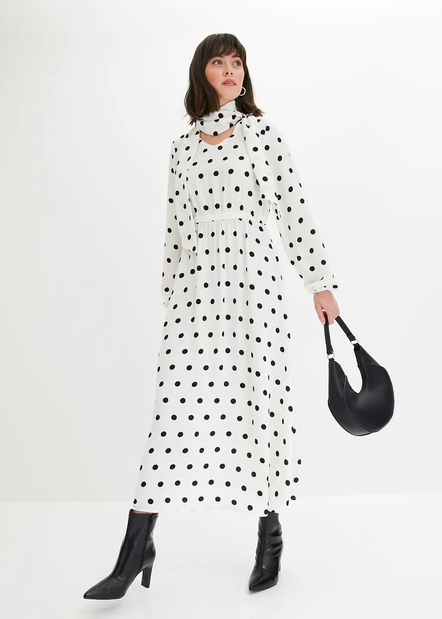 Bonprix Maxi-Kleid Mit Abnehmbarer Schluppe - Weiß - Damen