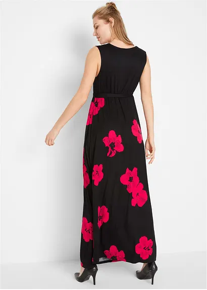 Bonprix Maxi-Umstandskleid Mit Blumenprint Und Stillfunktion - Schwarz